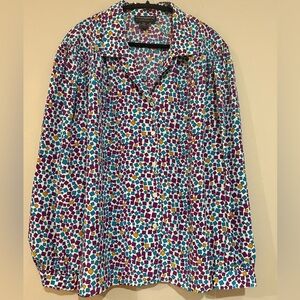 Vintage Haberdashery by The Leslie Fay Geometric Button Up Blouse Women's 24W
